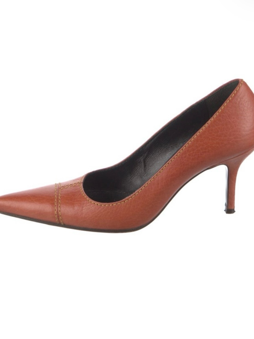 Dolce & Gabbana Orange Leather Pointed-Toe Pumps Size 37.5 / US 7.5